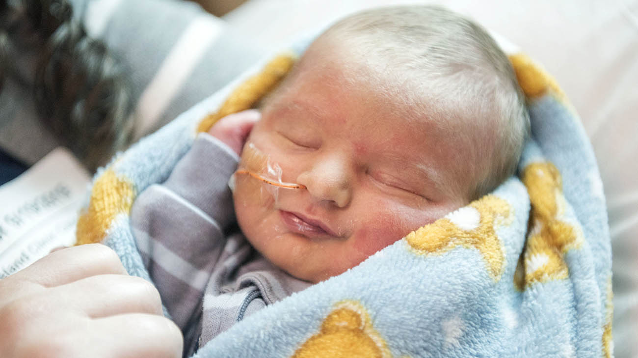 Tyler McCaw underwent successful in utero surgery for spina bifida. 