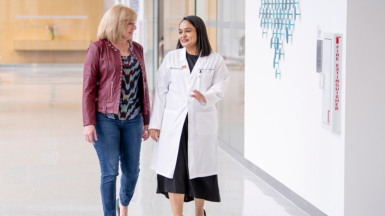 Laura credits Dr. Patel's energy and positive mindset to helping her get through the blood transfusions and immunosuppressive therapy (Courtesy: Cleveland Clinic).