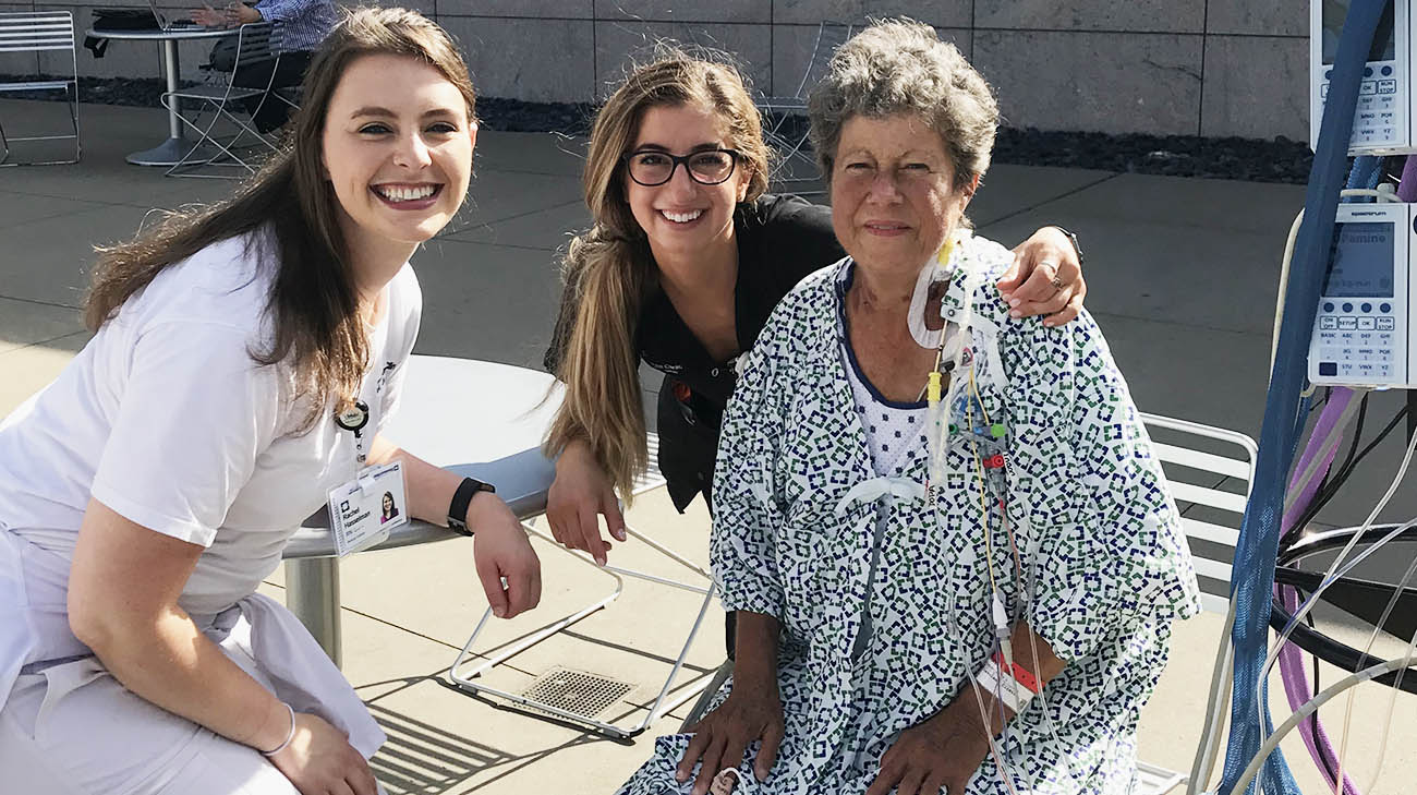 Cindy, at Cleveland Clinic, with couple of the nurses who cared for her. (Courtesy: Cindy Catlett) 