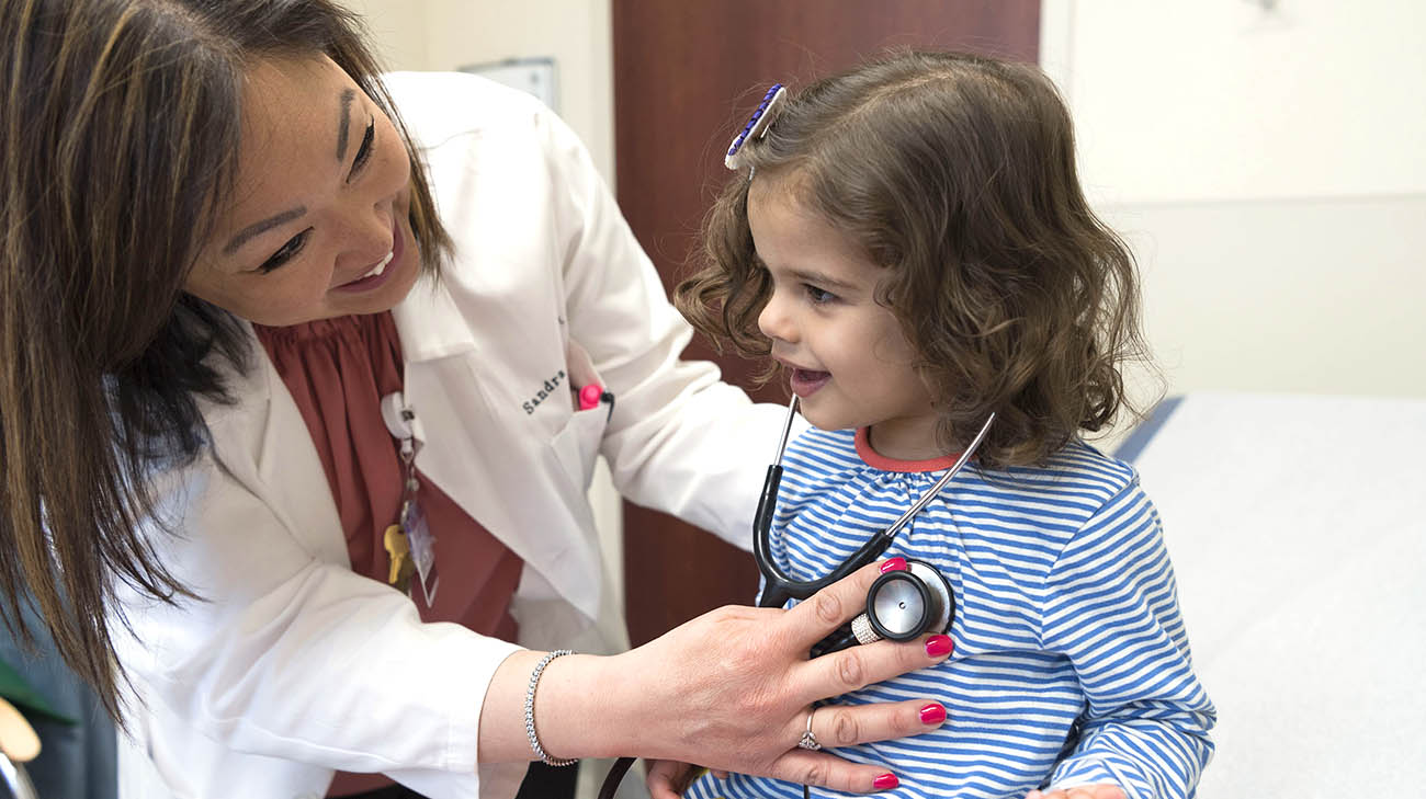 Harper Hoosenally with Dr. Sandra Hong at Cleveland Clinic Food Allergy Center of Excellence. 