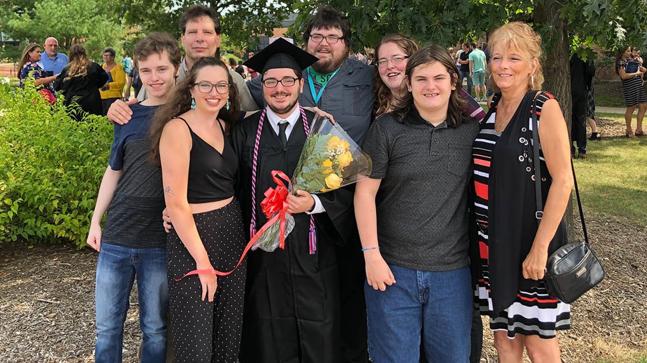 Nick Hunter with family and friends after he graduated from Kent State University. 