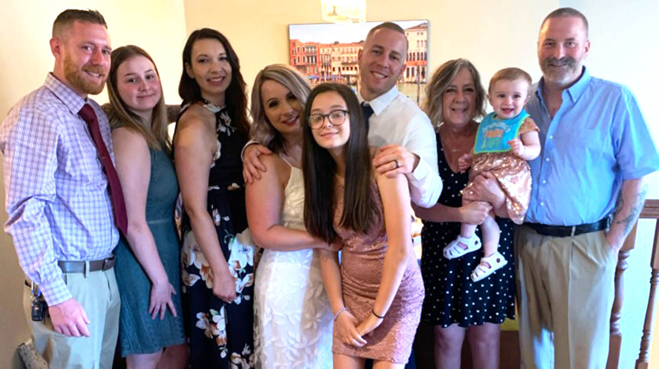 Jon Joesten with his family, after suffering a heart attack. 