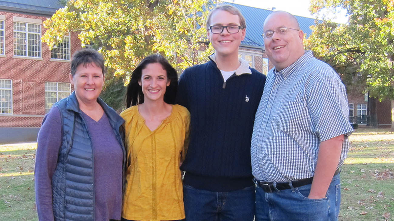 Bryon Smith with his wife, daughter and son, in Oklahoma. 