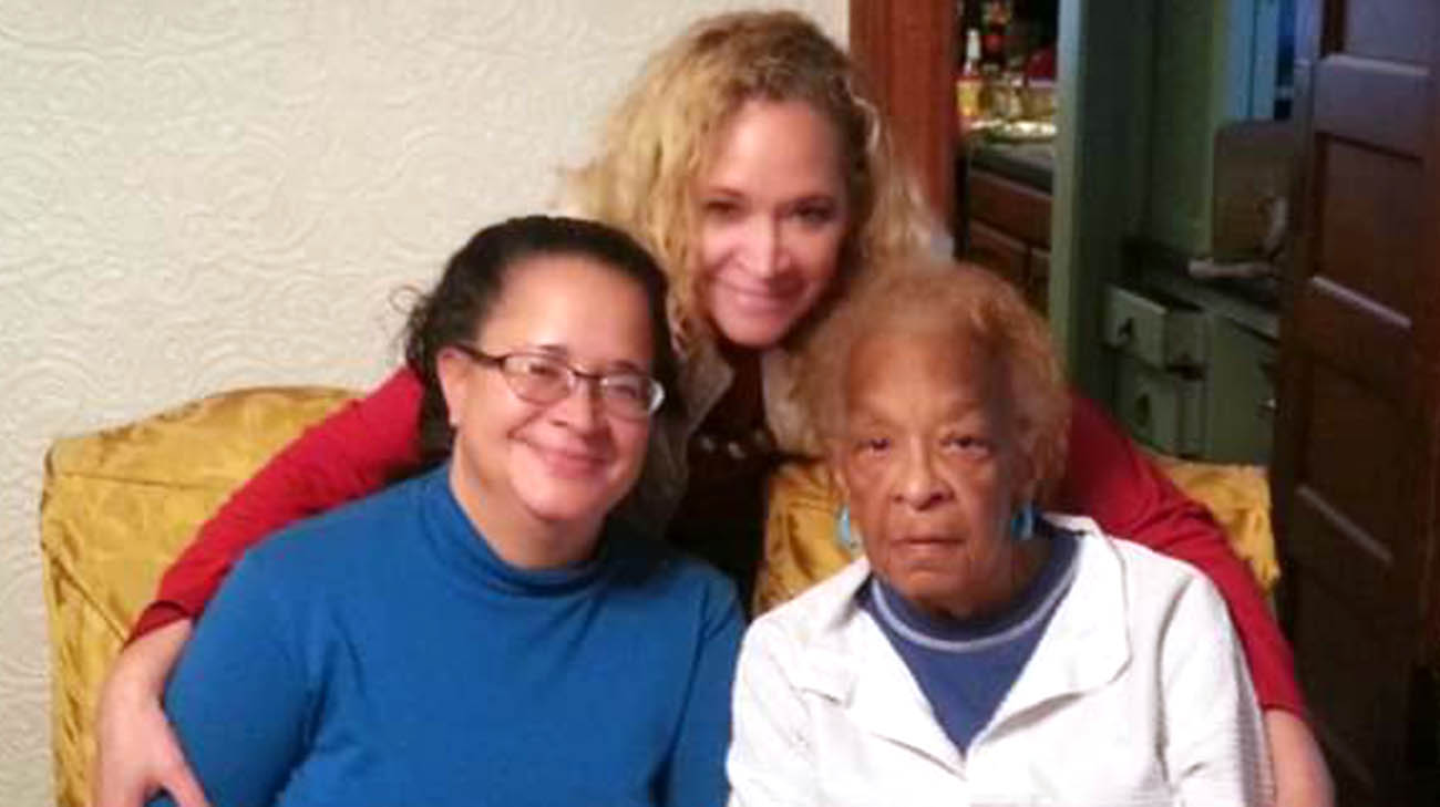 Breast cancer patient, with her sister, Monica, and longest living relative. 