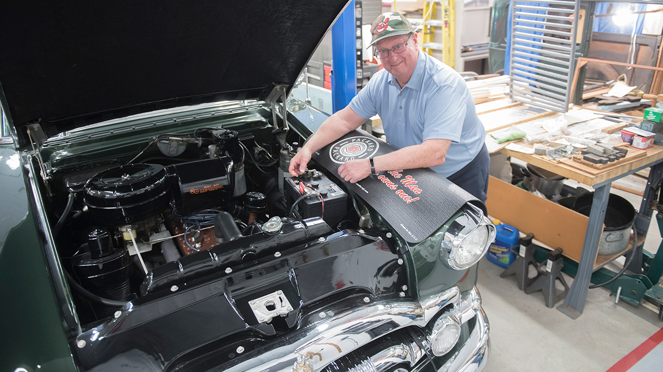 Now that Gary is able to get around without a wheelchair, he can do the things he loves – like restoring antique cars.