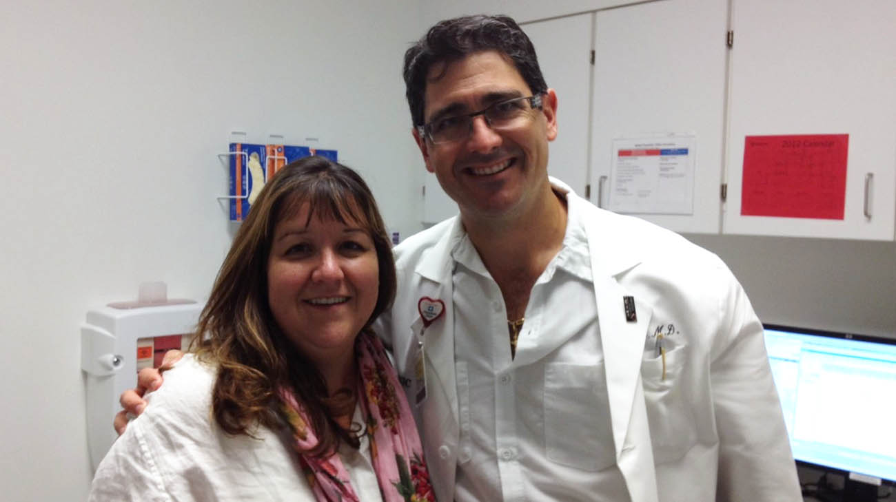 Tammie and Dr. Eric Roselli, during one of her follow-up appointments at Cleveland Clinic. 