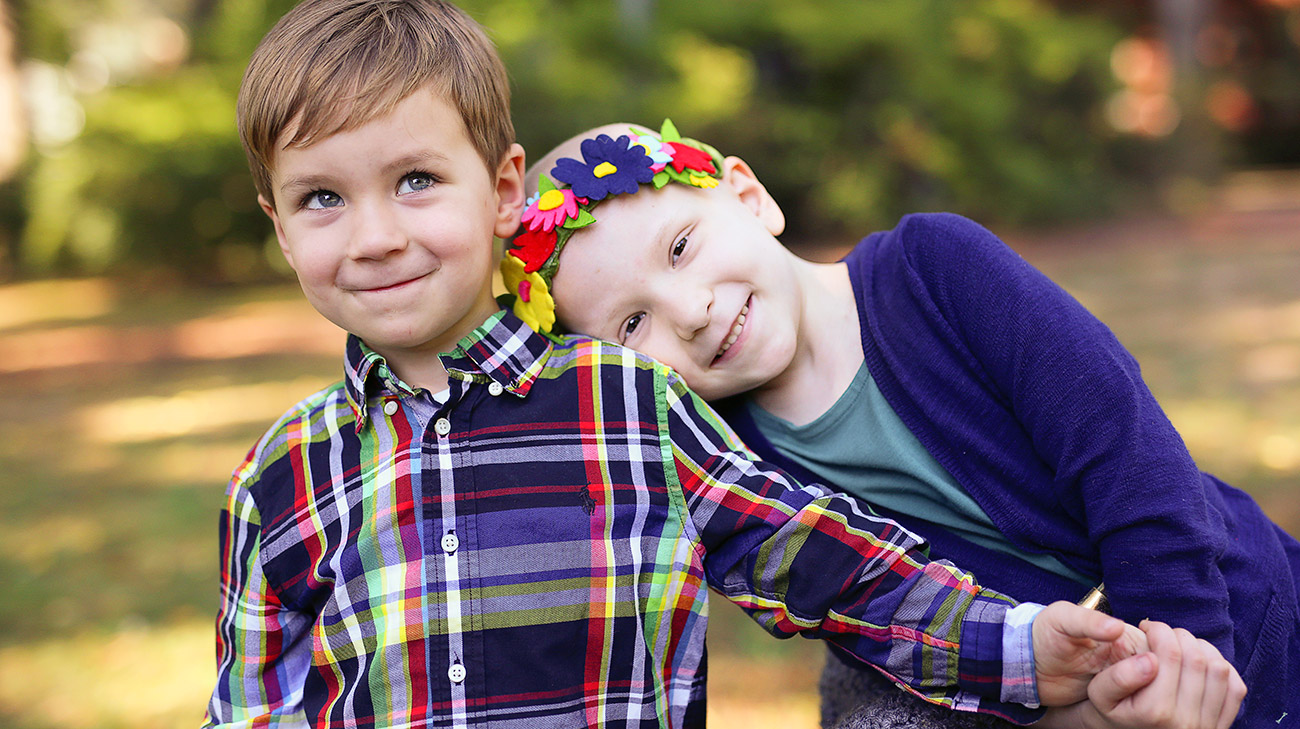 Pictured here with her 5-year-old brother, Lincoln;  Piper's surgical biopsy discovered a rare form of sarcoma leading to eight rounds of chemotherapy and 25 rounds of radiation. (Courtesy Arellia Williams)