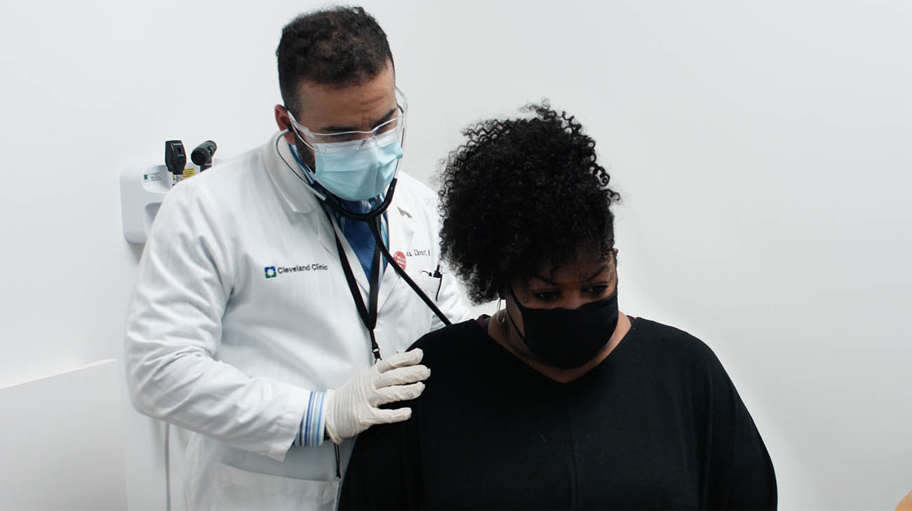 Daphne, at a follow-up appointment, with Dr. Jack Khouri.