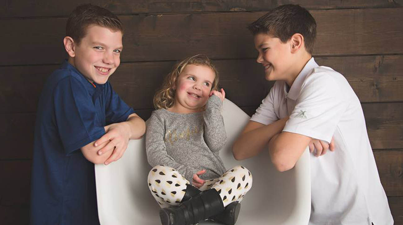 Alivia with her brothers, in Marvh 2017, after undergoing a heart transplant at Cleveland Clinic Children's.