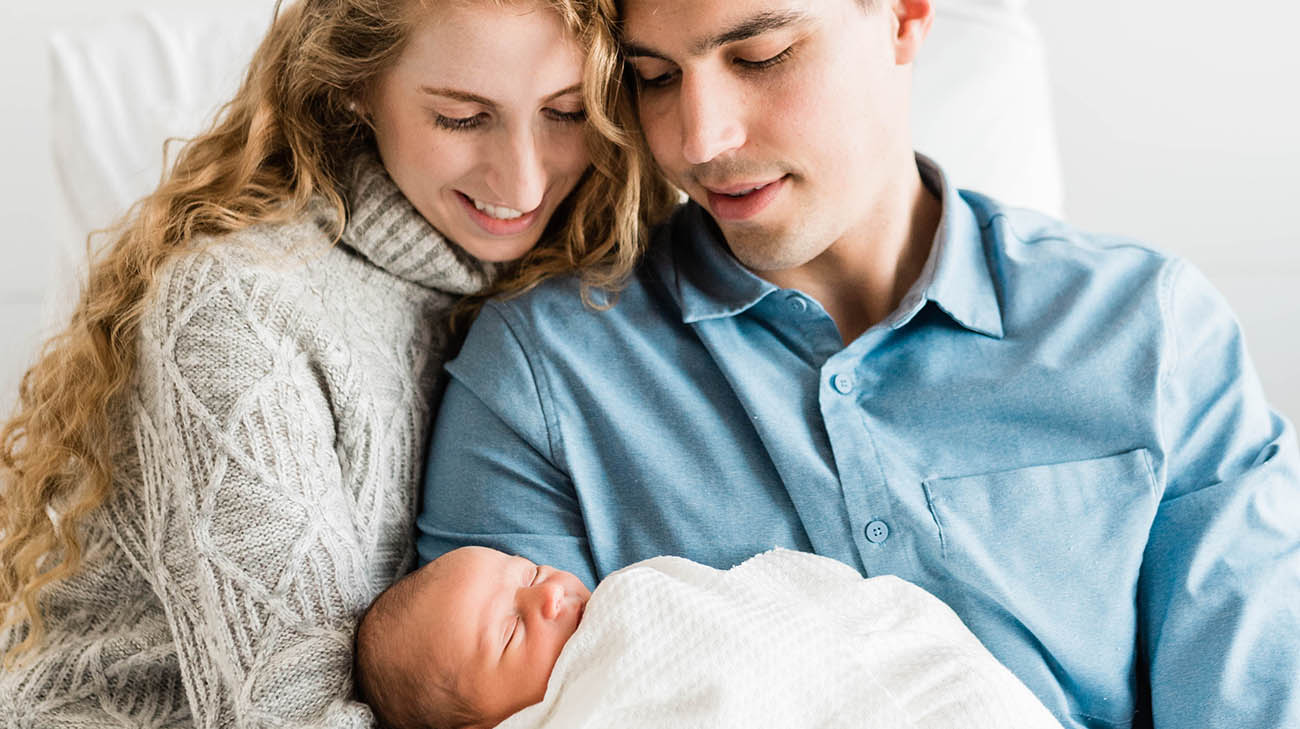 Katie, Jake and their baby, Lawrence. 