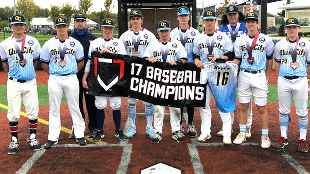 Robbie's baseball team held is jersey after winning the championships. 