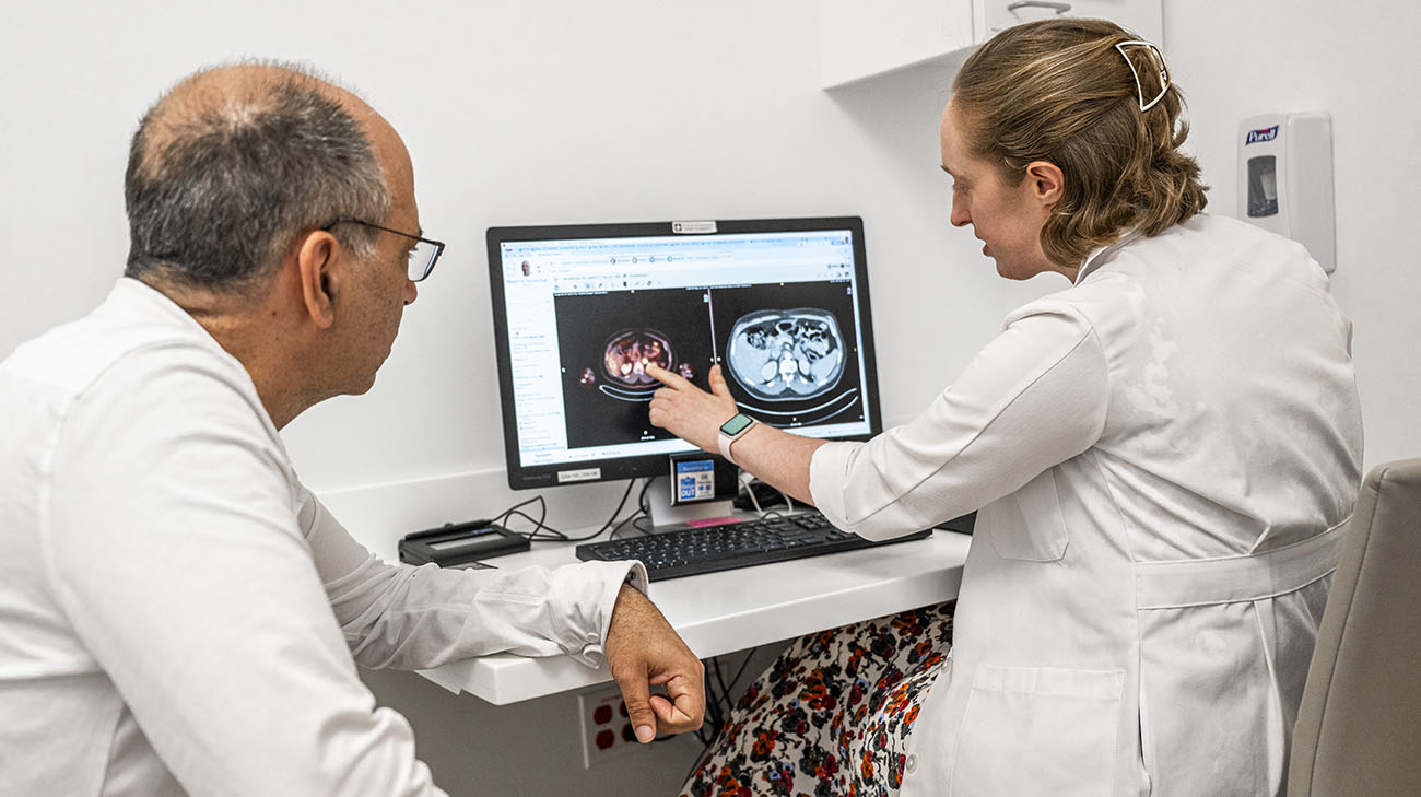 Rob during a follow-up appointment with Dr. Lucy Boyce Kennedy at Cleveland Clinic Cancer Institute. 