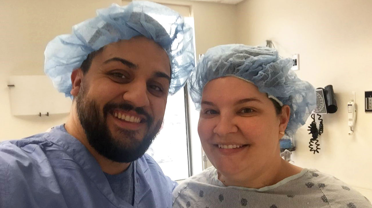 Eric and Brienne had simultaneous procedures so they wouldn't risk losing any viable sperm. (Courtesy: Eric and Brienne Alves)