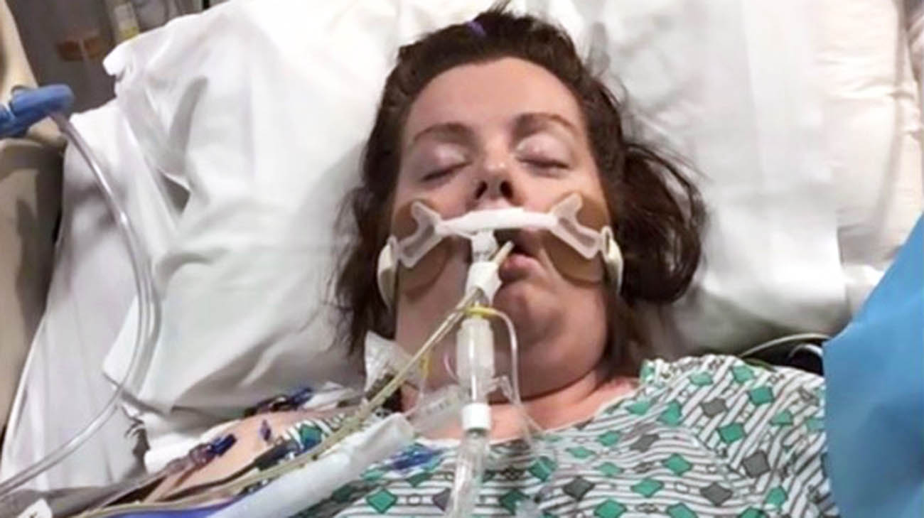 Caregivers placed Sarah on a ventilator while she was battling COVID-19. 