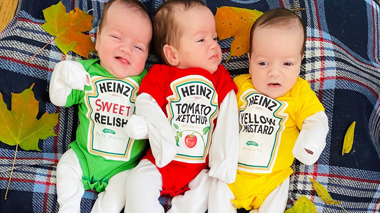 Parker, Robin and Sylvie with dressed in Halloween costumes. 