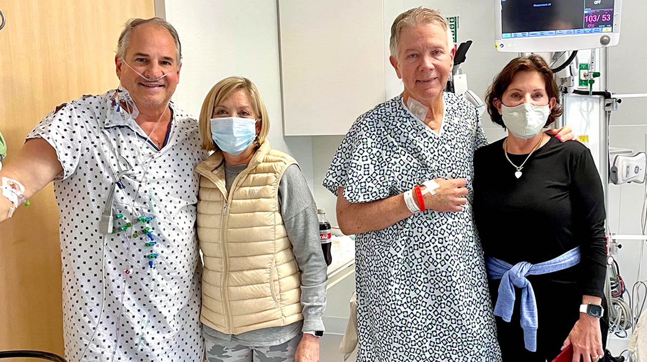 The wives of Mark and Steve were able to support one another during their husbands' heart surgeries. 
