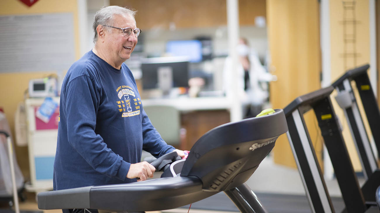Mark Munch Bishop undergoing rehab after heart surgery at Cleveland Clinic.