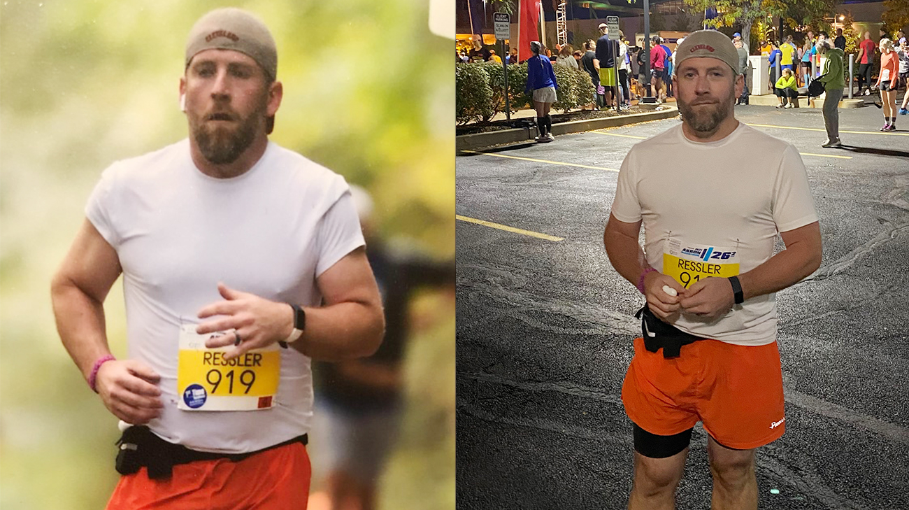 Tom Ressler running in the Akron Marathon