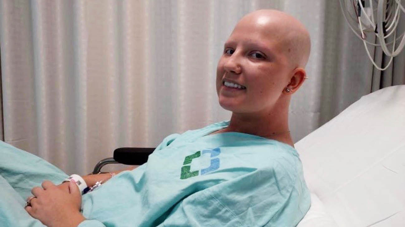 Sarah receiving cancer treatment at Cleveland Clinic. 