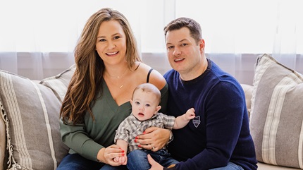 Kate Sippel, her husband, Fred, and their son, JD. 