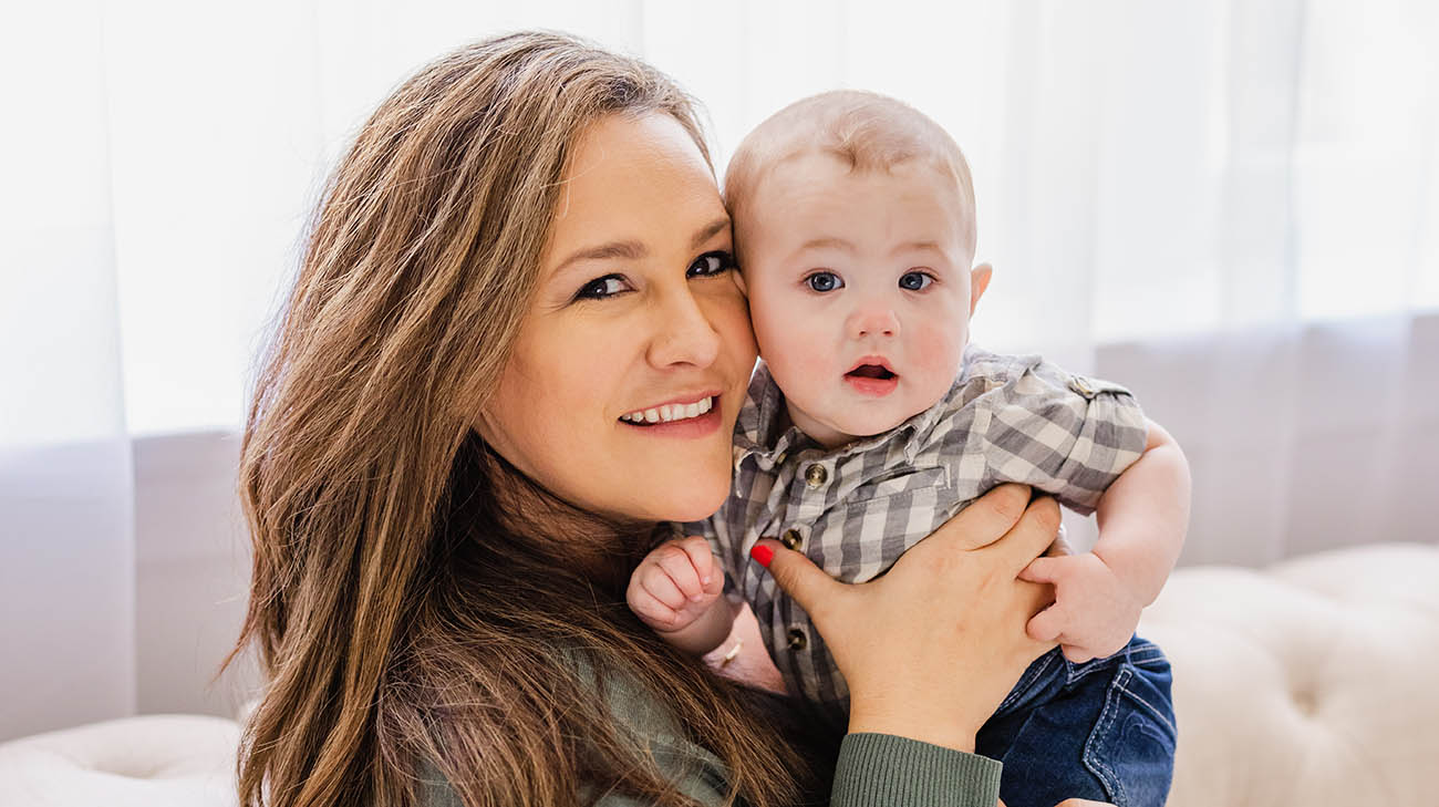 Kate Sippel and her son, JD, after Kate underwent brain surgery at Cleveland Clinic. 