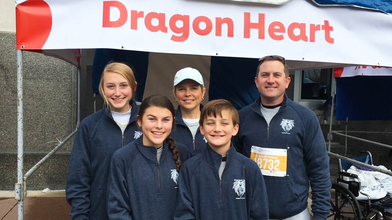 Steve with his family supporting a heart walk. 