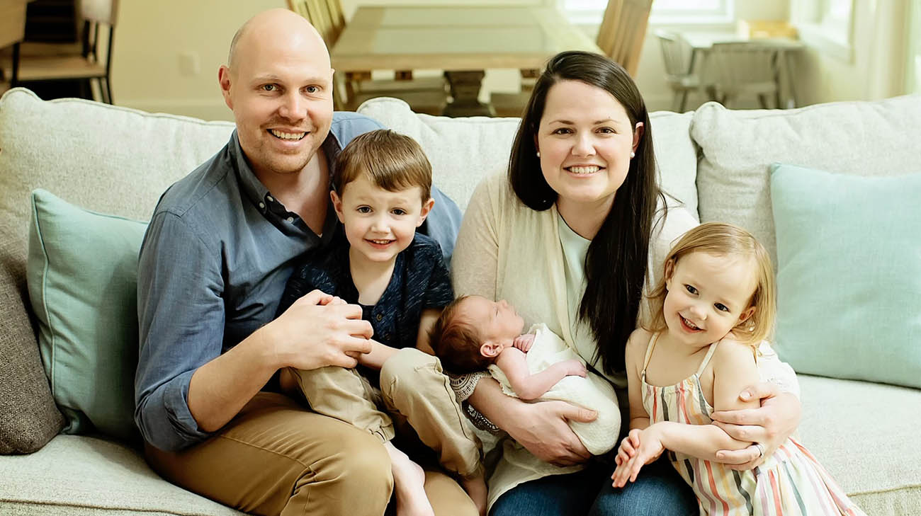 Mallory and her family after she underwent surgery at Cleveland Clinic to treat a brain aneurysm. 