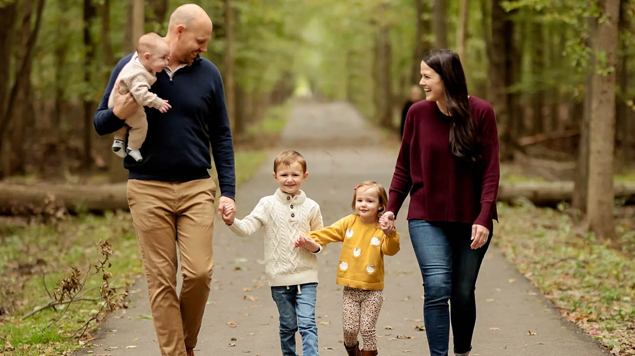 Mallory and her family after she underwent brain surgery at Cleveland Clinic. 