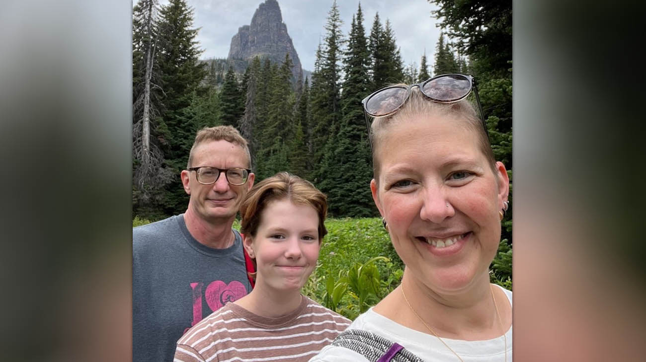 Matt and his family during a vacation. 