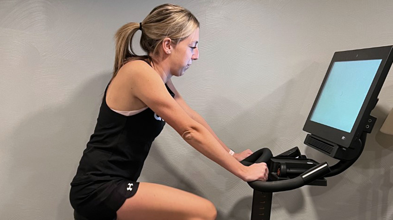 Kelsey during exercise therapy for POTS. 