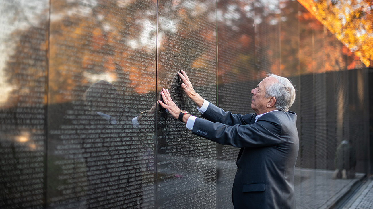 Jan Scruggs visits the Vietnam Veterans Memorial Wall every week. 