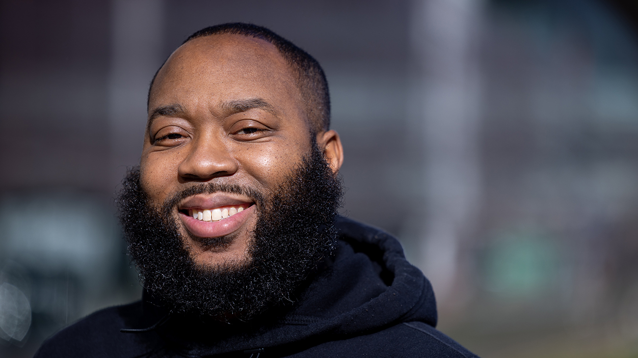 Patient Robert Terry shows off his smile after undergoing kidney transplant