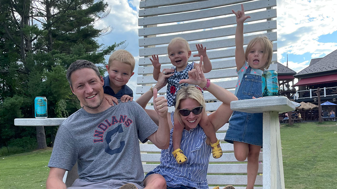 Todd and Tara Peters enjoy a summer day with their children -- John, June and Jennifer.