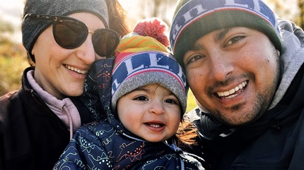 Katy and Joshua with their daughter Lillian.