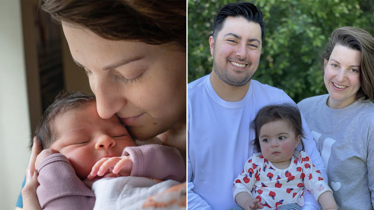 Katy and Joshua with their daughter Lillian.