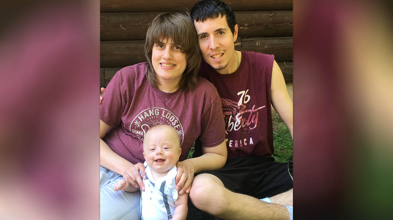 Jude with his mom, Jessica, and dad, T.J.