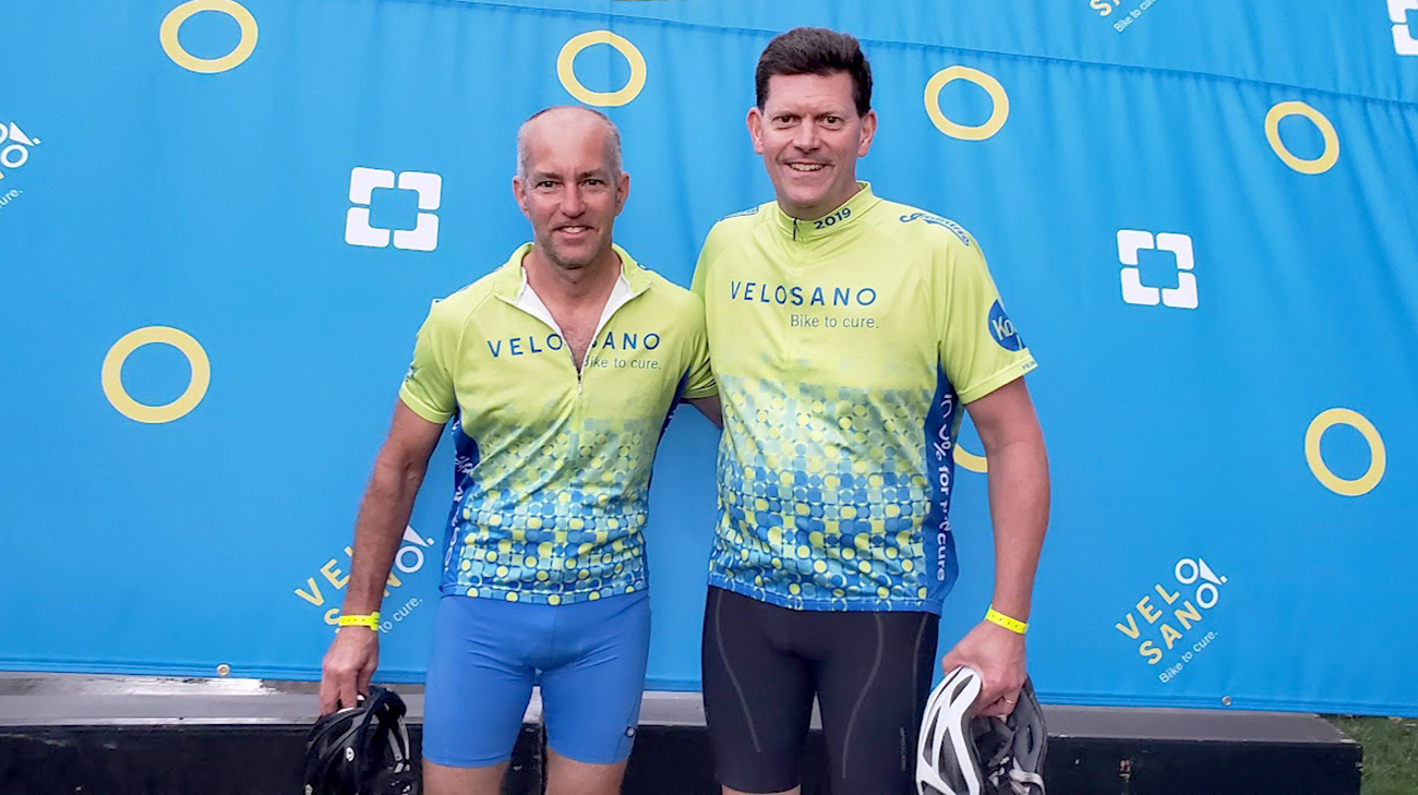 Dan Luciano with his friend Jim at VeloSano in 2019.