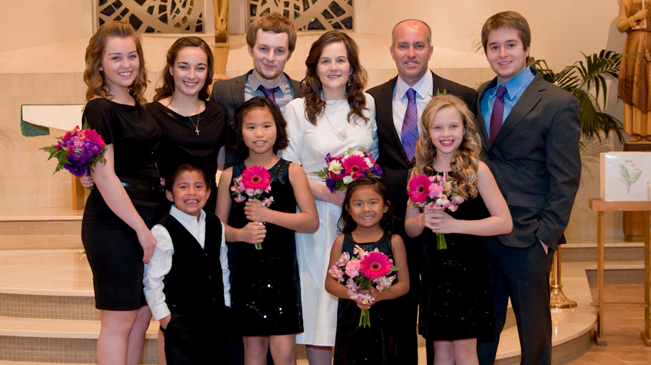Dan Luciano and family when he renewed his vows.