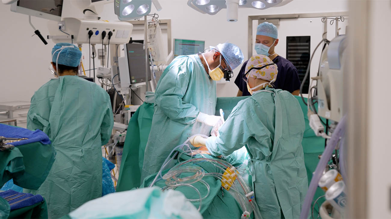 Mr Rajit Deshpande during a surgical operation at Cleveland Clinic London. 