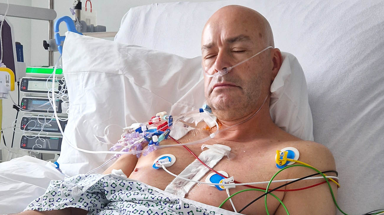 Paul after heart surgery at Cleveland Clinic London. 