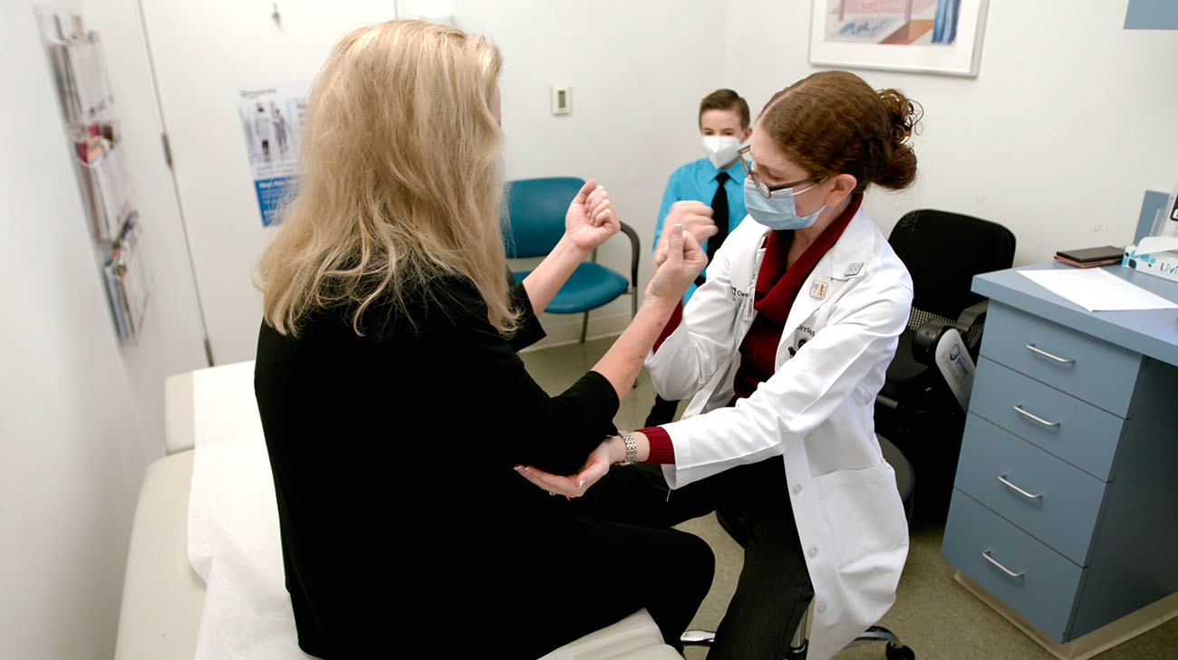 Alison during an appointment with Dr. Carrie Hersh at Cleveland Clinic Lou Ruvo Center for Brain Health. 