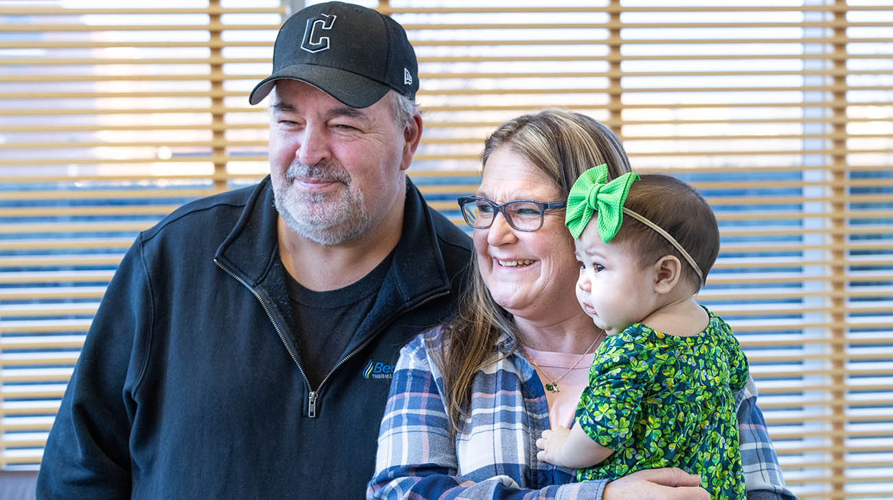 Lori with transplant recipients Russ and Emma. 