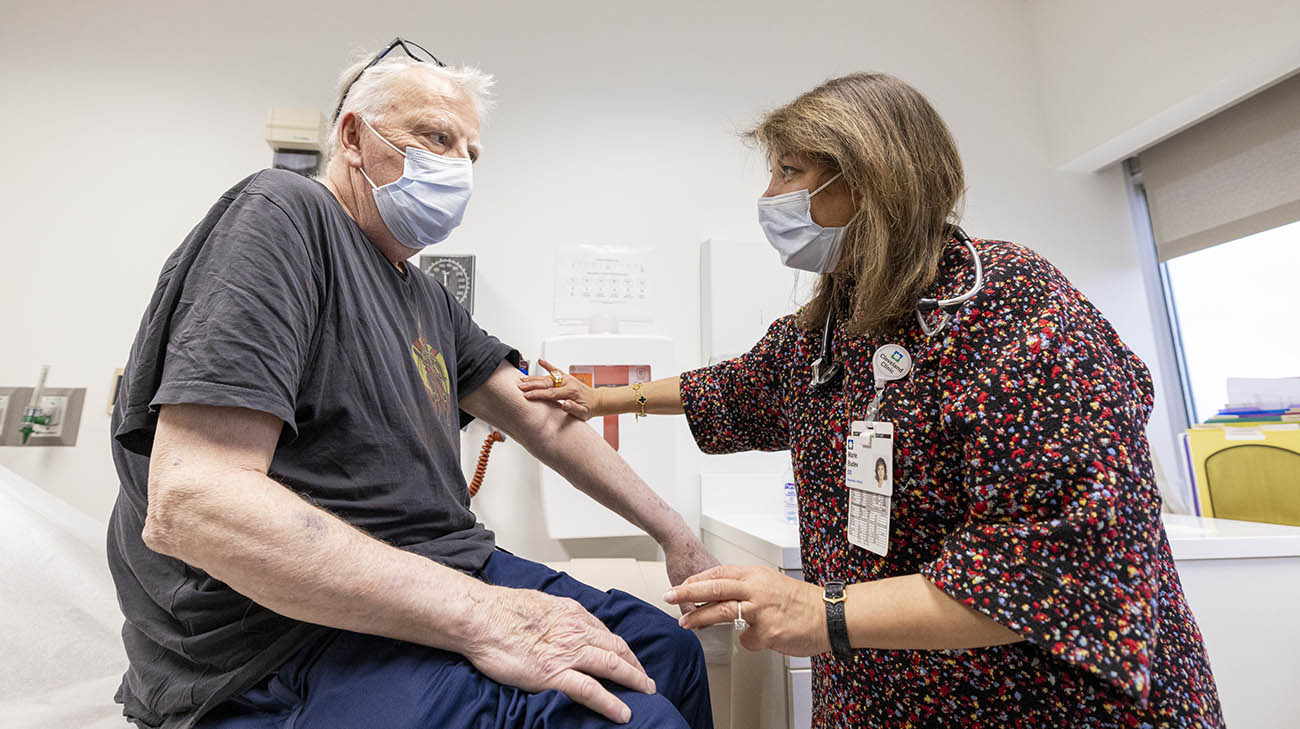 Geoff during a follow-up appointment with Dr. Marie Budev at Cleveland Clinic. 