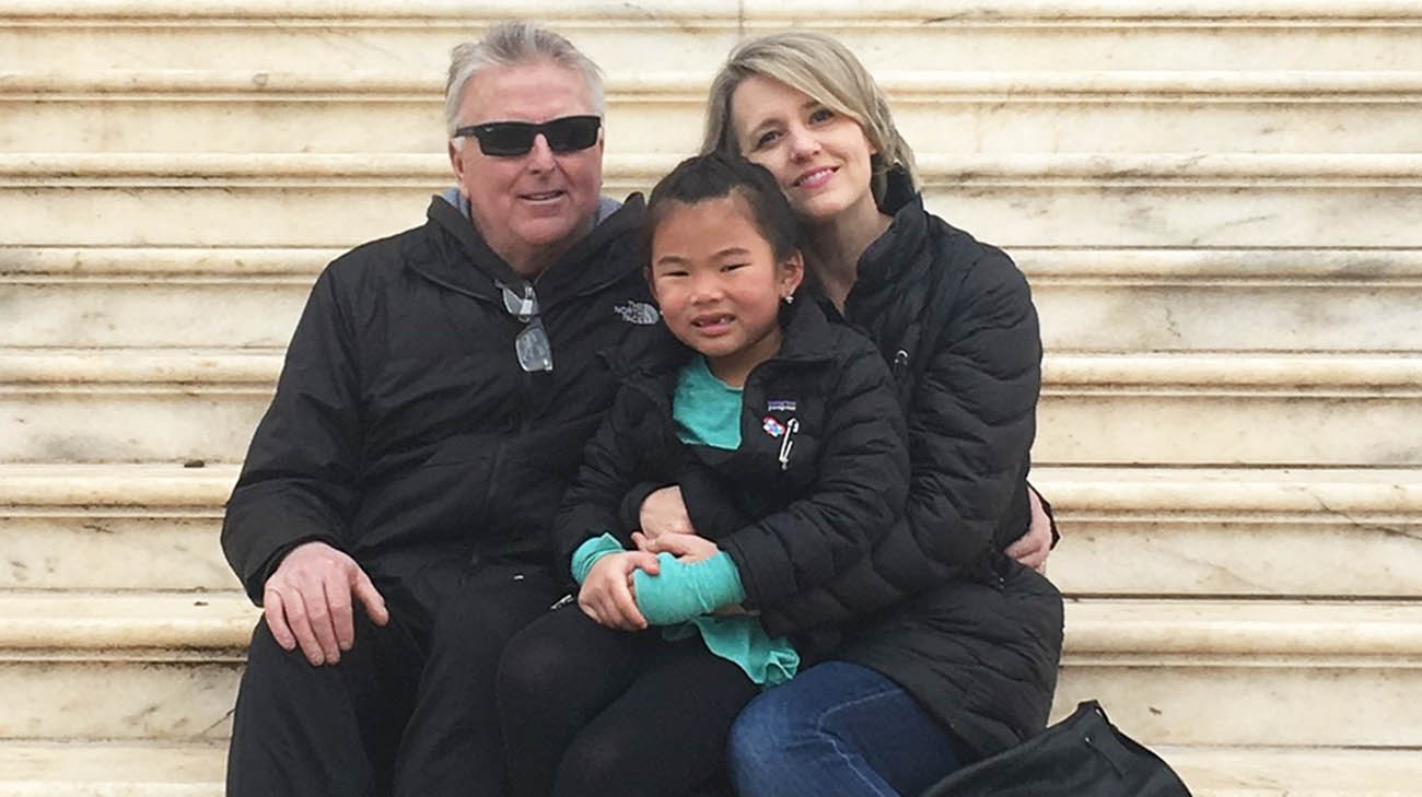 Geoff with his daughter, Sabine, and wife, Kimmerle, after undergoing his transplant. 