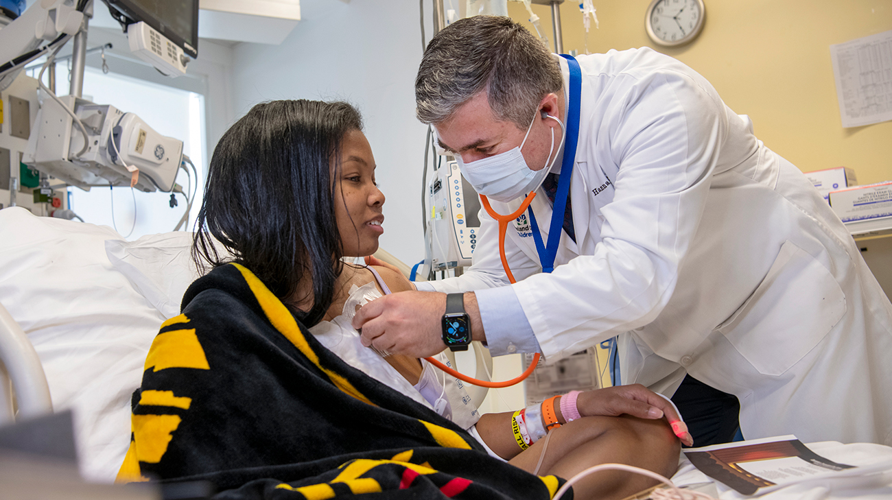 Danielle during new modified stem cell transplant.