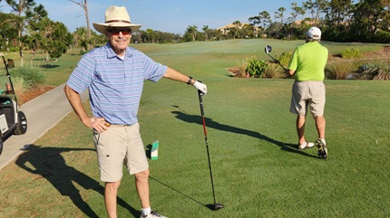 After Mike got an LVAD at Cleveland Clinic, he was able to go back to golfing. 