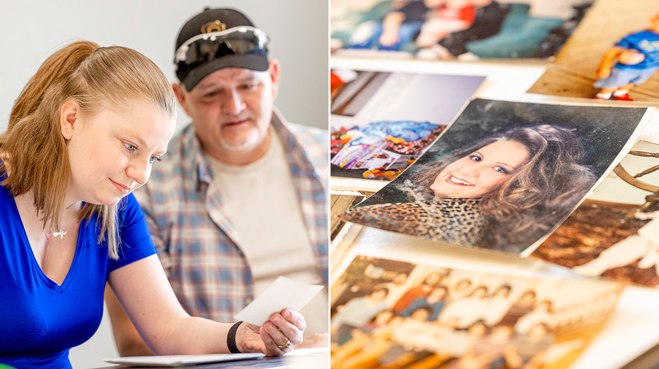 Katherine meeting her heart donor's family. 