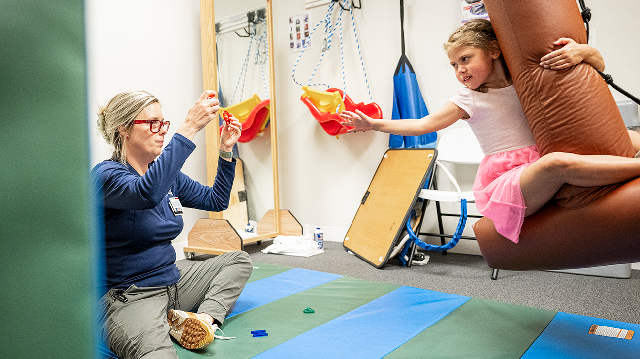 Emma at occupational therapy. 