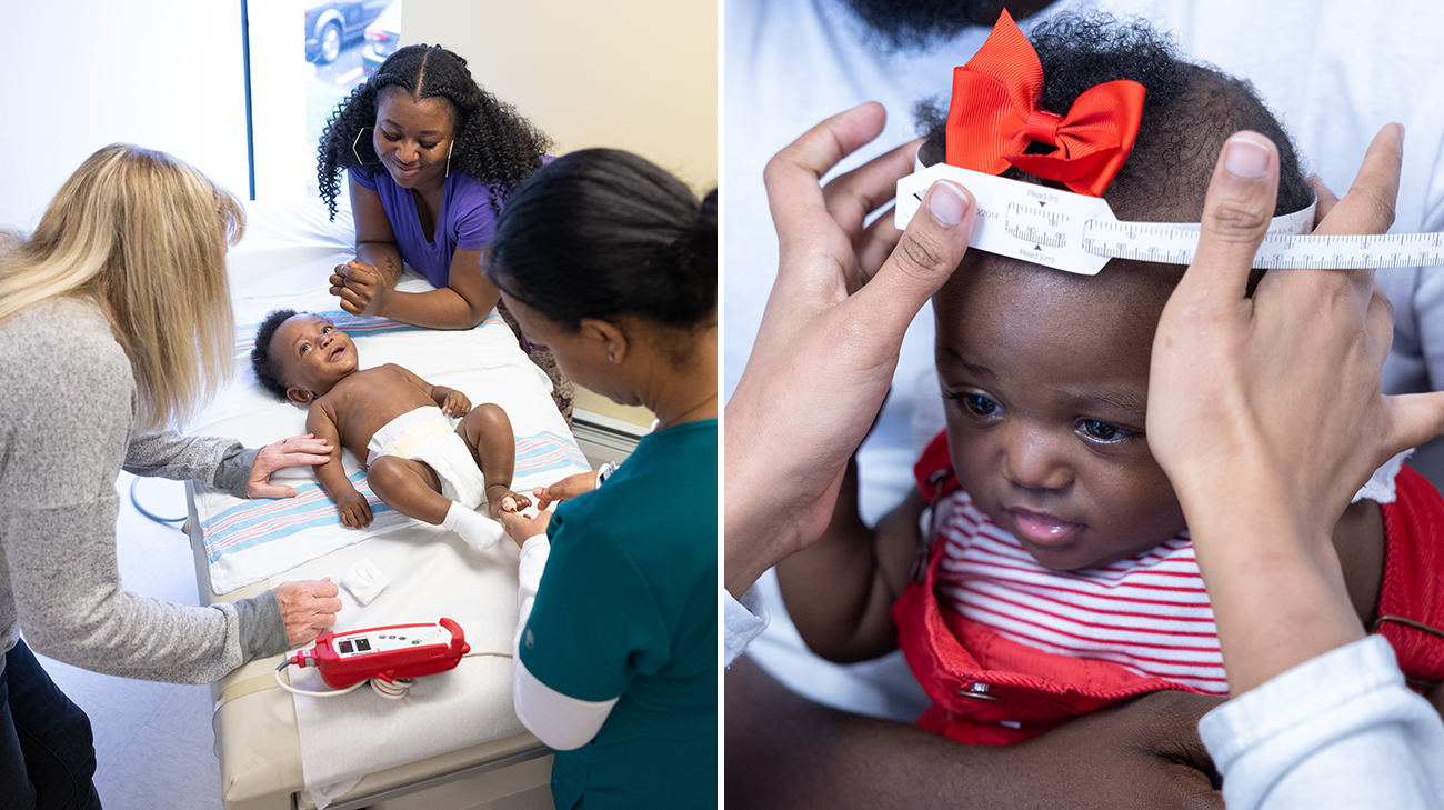 Kimyah and DJ at a follow-up appointment.