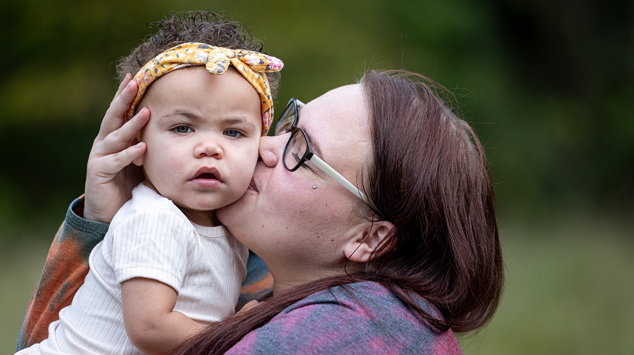 Portrait of Adaya and her mom.